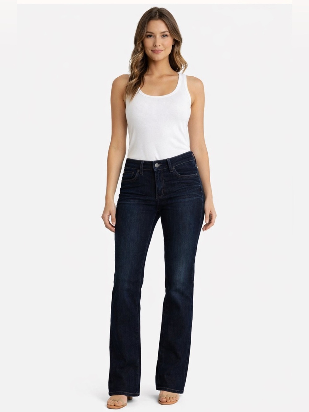 Paige Hidden Hills High Rise Bootcut Jeans Dark Wash Stretch Denim Y2K USA 28